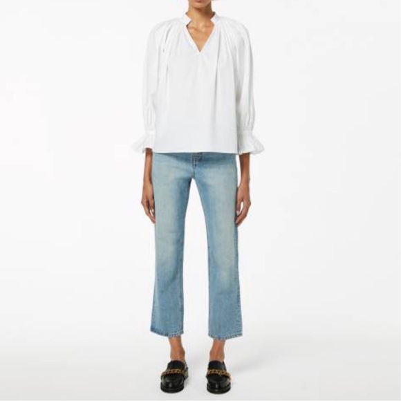 VICTORIA, VICTORIA BECKHAM
White Embroidered Organic Cotton Prairie Top - Picture 3 of 4